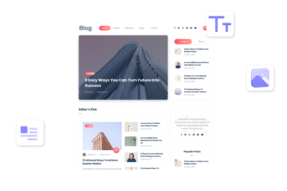 Elaborare site-uri de tip blog cu panoul de administrare și Seo optimizare.