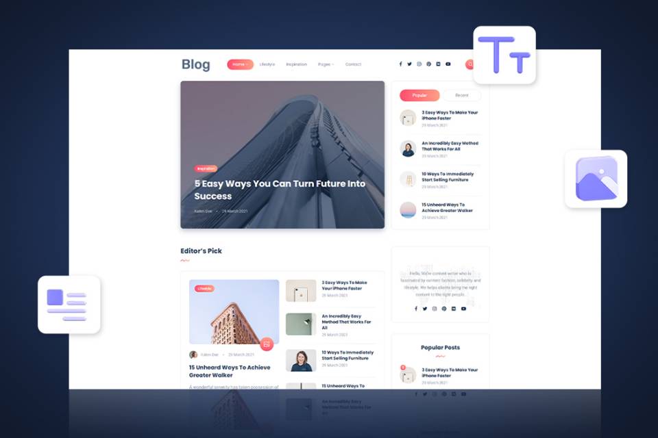 Elaborare site-uri de tip blog cu panoul de administrare și Seo optimizare.